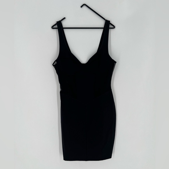 Zara Corset Combination Mesh Black Mini Dress - Picture 2 of 7